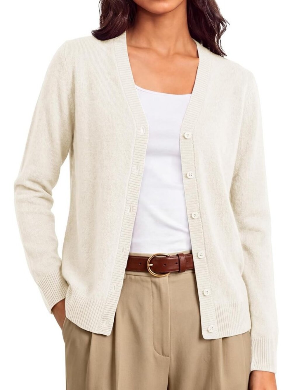 Cozy Cashmere Blend Cardigan Sweater for Women - Fall Fashion Essential